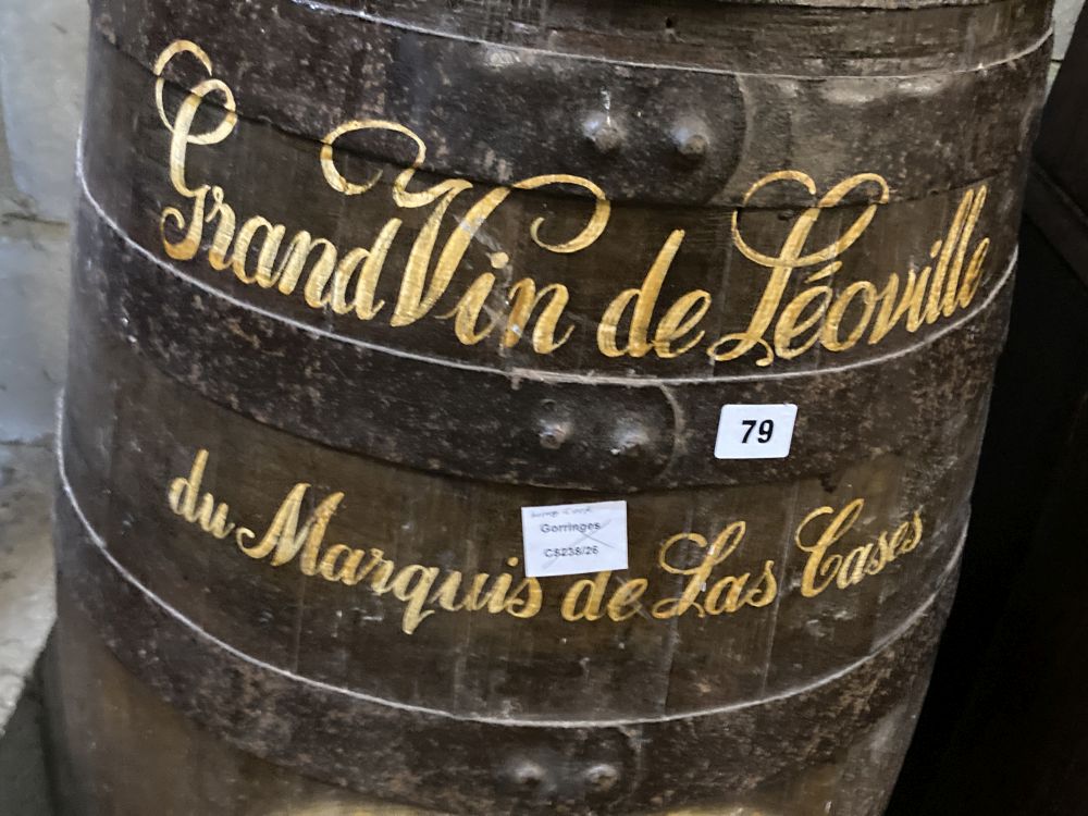 A Grand Vin de Leoville wine cask barrel, height 112cm